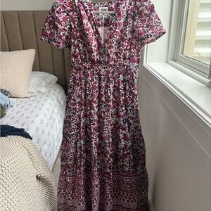 Called to Surf Citrus the Shea Dress Floral V-Neck Maxi